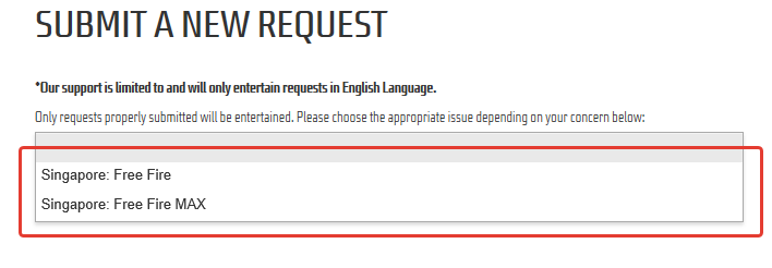 Announcement: How to Submit a Request – Garena Free Fire